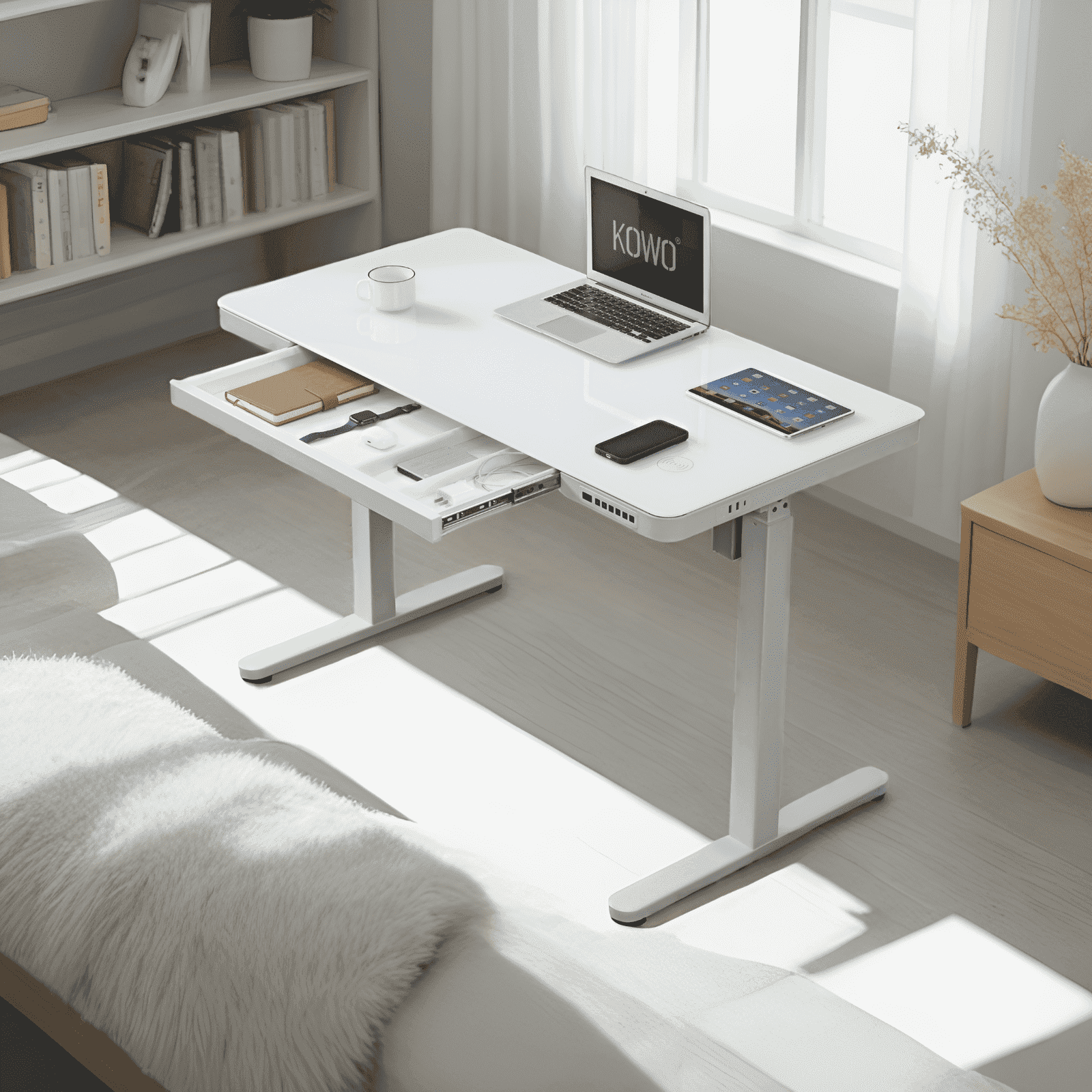 モダン ホワイトデスク Amazon | モダンデコ デスク チェスト付き シンプル パソコンデスク