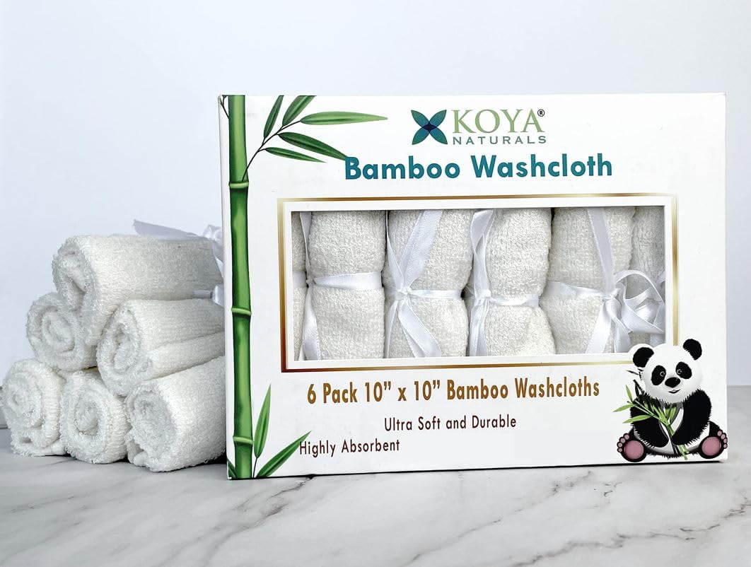 KOYA Naturals Bamboo Baby Washcloths
