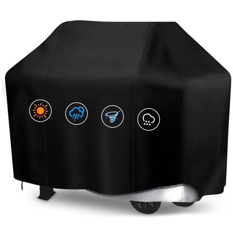 KOYMISKU Grill Cover, 58 inch BBQ Gas Grill Cover for Outdoor Grill – Heavy Duty Waterproof Rip-Proof, Anti-UV Fade Resistant with Adjustable Hem Drawstring