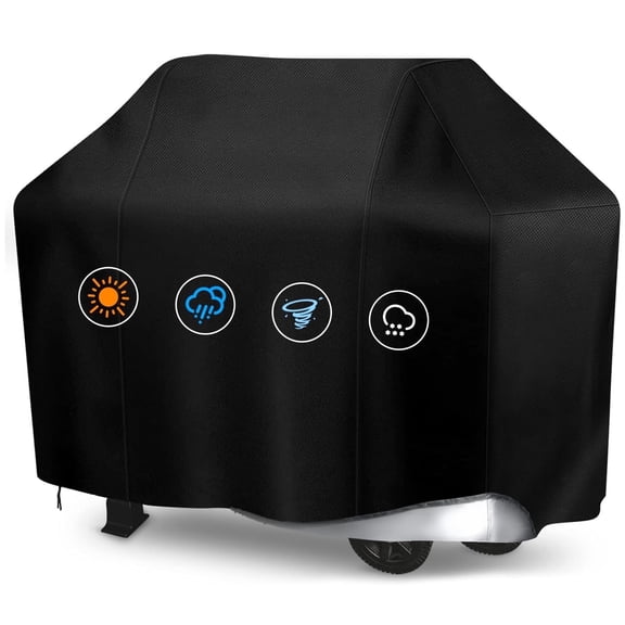 KOYMISKU Grill Cover, 58 inch BBQ Gas Grill Cover for Outdoor Grill – Heavy Duty Waterproof Rip-Proof, Anti-UV Fade Resistant with Adjustable Hem Drawstring