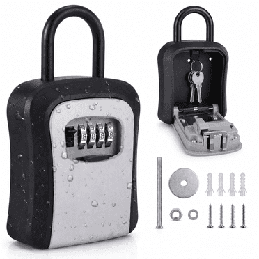 Key Lock Box Labels Key Lock Box,4-Digit Combination Key Lock Box,Waterproof Wall-Mount Key ...