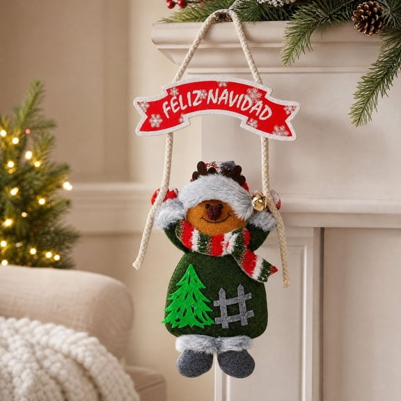 KOYPTL Under 1 Dollars Christmas Doll Ornaments etter Sign Hanging Pendants Cloth Xmas Tree Decor for Wall, Door, Window, Fireplace, Party, Family Gathering, Festive Scene Decoration Xmas Gifts