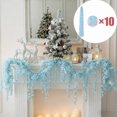 thumbnail image 1 of KOYPTL 10 Pack Christmas Artificial Garland Decorations Outdoor,40 Inch Fake Plants Leaves Hanging Ornament Plants Garland for Wedding Fireplace Party Holiday Indoor Home Decor Sky Blue, 1 of 7