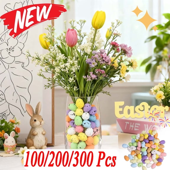 KOYPTL 100/200/300 Pcs Mini Easter Foam Eggs, 0.7" Artificial Speckled Pastel Eggs for Spring Easter Basket Fillers Party Favors Home DIY Crafts