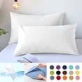 thumbnail image 1 of KOYPTL 100% Egyptian Cotton Pillowcases Set of 2,400 Thread Count Cotton Thicken Pillow Cases Queen Size, Breathable Silky Soft Cotton Hotel Quality Pillowcovers 19.9"x29.13", 1 of 7