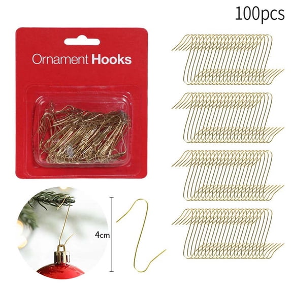 KOYPTL 100 Pack Christmas Ornament Hooks – Great Xmas Ornament Hangers for Christmas Tree Decoration Holiday Halloween Fall Decor