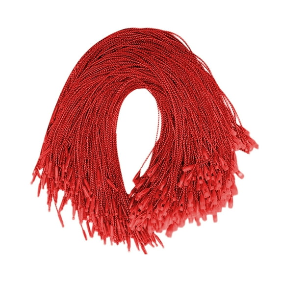 KOYPTL 1000 Pcs Christmas Ornament String Hooks,Red Ornaments Hangers for Christmas Tree Ribbon Hanger Strings Decorations with Snap Fastener Polyester Precut Hanging Ropes Easy and Fast Locking