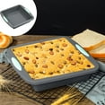 thumbnail image 1 of KOYPTL 10In Square Cake Pan Food Grade with Handles,Silicone Non-Stick Baking Pan for Cake Bread Dessert,Metal Reinforced Frame Cake Mold for Long-Lasting Performance for Cheesecake Chiffon, 1 of 8
