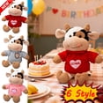 thumbnail image 1 of KOYPTL 12 Inch Plush Cow Stuffed Animal Toys Realistic Cow Stuffed Animals Plush Toy Filled in Limbs Soft Huggable Gifts Holiday Birthday Xmas Gifts for Girls Boys 2 3 4 5+,Party Favors, 1 of 8