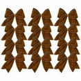 thumbnail image 1 of KOYPTL 12 Pcs Christmas Velvet Bows 6 Inch Vintage Ribbon Christmas Tree Bows Hanging Ornaments for Xmas Tree Rustic Wreath Gift Bows for Farmhouse Garland Craft Wrapping Home Decor Brown, 1 of 7