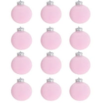 KOYPTL 12 Pcs Velvet Christmas Tree Ornaments Set 3.14 Inch Flocked Christmas Balls Ornaments,Plastic Shatterproof Xmas Hanging Ornaments Christmas Decorations for Xmas Tree Home Decor Pink