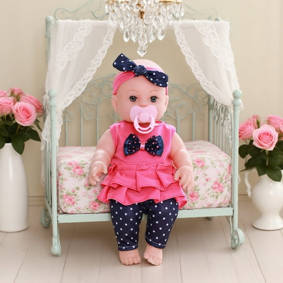 KOYPTL 12inch Reborn Baby Doll Clothes. Baby Doll Soft Outfit Set Can Washable,Baby Doll Accessory Include Hat Top trousers,Doll Clothes Toy Gift For Toddlers Kids Boys Girls 3+(Purple)