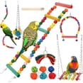 thumbnail image 1 of KOYPTL 13Pcs Swing Hanging Standing Chewing Toy Hammock Climbing Ladder Blocks Bells Set,Cage Decorative Colorful Toys Suitable for Budgerigar,Parakeet,Conure Bird Chicken Boring Playing Soothing Toy, 1 of 6
