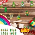 thumbnail image 1 of KOYPTL 16 Pcs Gnome Ornaments Set St. Patricks Day Decorations Irish Green Shamrock Gnome Hanging Pendant with Rope for Tree Wall Wreath Home Decor Gifts for Women Famliy Friends, 1 of 6