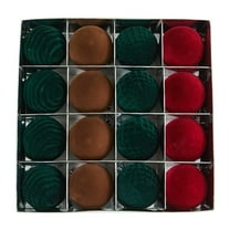 KOYPTL 16 Pcs Velvet Christmas Balls Set,Christmas Tree Ornaments High Quality Shatterproof Balls Hanging On Tree,Christmas Decoration Balls For Party Wedding Holiday Indoor Outdoor Decor(2.4 inch)