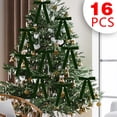 thumbnail image 1 of KOYPTL 16 Pcs Velvet Christmas Bows for Xmas Tree,Ribbon Bows Christmas Decorations Xmas Tree Hanging Ornament for Wreath Garland Gift Warpping Indoor Home Decor Green, 1 of 5