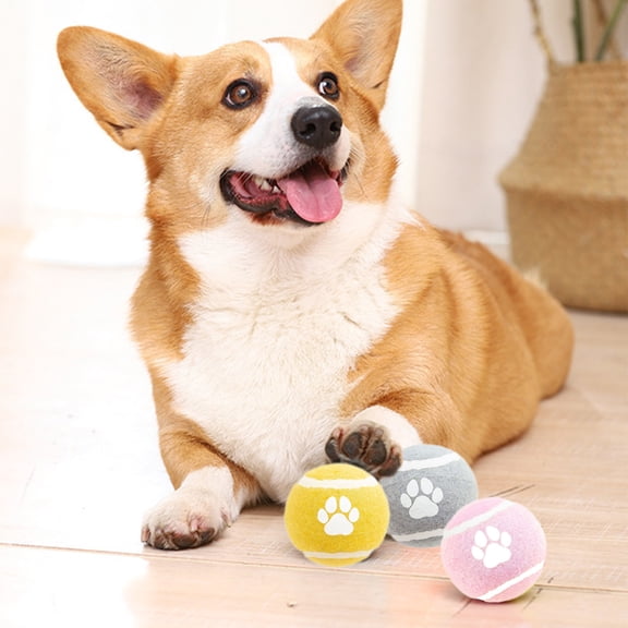 KOYPTL 2.5" Dog Tennis Balls Silent Bounce Tough Rubber Core Durable Fetch & Training Toys for Indoor/Outdoor Play for Small Medium Large Dogs