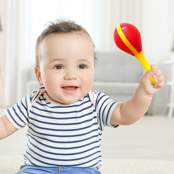 KOYPTL 2 PCS Maracas for Baby,Plastic Sand Sinker Orff Instrument for Children's Music Teaching Stage Performance,Musical Instrument for Babies Shaker Toy,Gifts for Soothing Toddlers Shower Christmas