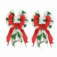 thumbnail image 1 of KOYPTL 2 Pack Christmas Bow for Wreath 8*14 Inch Large Green Red Velvet Ribbon Bows Christmas Decorations Xmas Tree Topper Bows for Party Indoor Outdoor Wreath Ornament Supplies Home Decor, 1 of 7