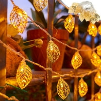 KOYPTL 2 Pcs Christmas Fairy Lights Decorations 6.6FT Metal Leaf String Lights Battery Operated Christmas Lights With 10 Led For Christmas Tree Holiday Party Home Indoor Outdoor Xmas Decor