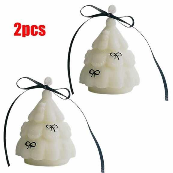 KOYPTL 2 Pcs Christmas Tree Shaped Scented Candles Christmas Winter Gift Tree Taper Aromatherapy Candles Winter Candle Christmas Table Decorations for Desktop Holiday Party Home Decor Gifts