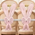 thumbnail image 1 of KOYPTL 2 Pcs Easter Bunny Chair Covers Set Cute Pink Rabbit Ears Chair Back Covers Removable Slipcovers with Bow for Home Easter Spring Dinning Table Birthday Restaurant Party Holiday Decor 7.8x3.9In, 1 of 10