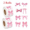 thumbnail image 1 of KOYPTL 2 Rolls Christmas Pink Bows Stickers 1000 Pcs Waterproof Self-Adhesive Bowknot Stickers Decals for Gift Wrapping Craft Decor Christmas Decorations for Home Decor Xmas Gifts for Women Girls, 1 of 6