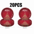thumbnail image 1 of KOYPTL 20 Pack Christmas Paper Plates Oval Paper Plates 9" for Party Supplies Christmas Trees Disposable Plates for Serving Tray Baby Shower Birthday, 1 of 7