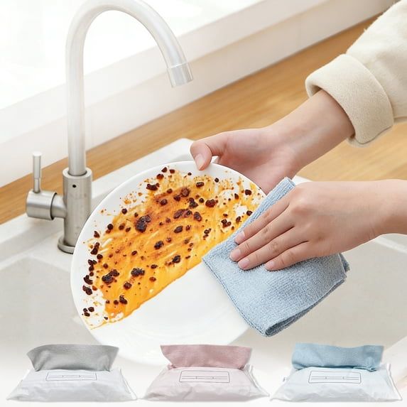 KOYPTL 20 Pcs Ultra-Soft Microfiber Cleaning Cloths - Lint-Free Reusable Towels for Home Kitchen & Car Thickened Magic Cleaning Cloth - Clean with Just One Wipe 22cm x 22cm with Storage Box Pink