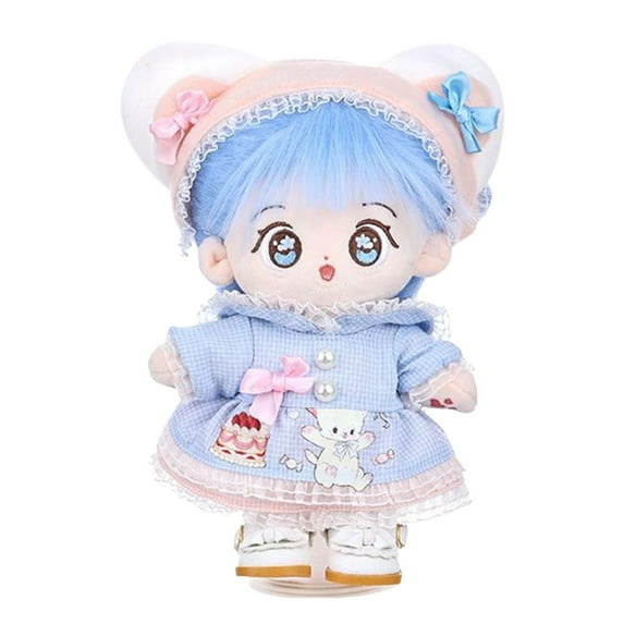 KOYPTL 20cm Cotton Soft Baby Doll for Toddlers 1-3 Years Old,Furry Cute Doll Acccessories with Beautiful Dress,Birthday Christmas Gift for Kids Boys Girls Aged 3+ Adorable First Doll