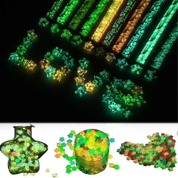 KOYPTL 210 Sheets Glows in the Dark Origami Stars Paper Gift for Girls Boys Valentine's Birthday Christmas,10 Colors Decoration Paper Strips,Romantic Stars Folding Papers for DIY Hand Art Crafts