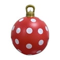 thumbnail image 1 of KOYPTL 24 Inch Giant PVC Inflatable Christmas Ball Ornaments-Red and White Striped Dots for Christmas Outside Holiday Lawn Porch Decorations（Candy,Red White）, 1 of 6