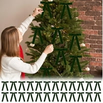 KOYPTL 24 Pcs Velvet Christmas Bows for Xmas Tree,Ribbon Bows Christmas Decorations Xmas Tree Hanging Ornament for Wreath Garland Gift Warpping Indoor Home Decor Green