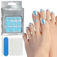 thumbnail image 1 of 24PCS Chrome Press on Toenails for Women,Cat Eye Fake Toe Stick on Toe Nail with Sticky Tabs,12 Size Acrylic Short Square Toes Nail Kit Full Cover Glossy Shiny Colorful Fashion Foot Nails Gift, 1 of 3