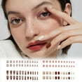 thumbnail image 1 of 24PCS Red-Brown Gel Press on Nails Set for Women,Reusable Short & Medium Square Fake Nails Acrylic Shine Glossy Nature Stick on Nails for Office Daily Work Wedding,Handmade Full Nail Wrap Gift, 1 of 9