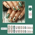 thumbnail image 1 of 24pcs St.Patrick's Fake Nail for Women Girl,Green Leprechaun Glitter Press on Nails,Reusable Spring Daily Wear False Nails,Long Coffin Acrylic Glossy Glue on Nails for Holiday Engagement Party, 1 of 6