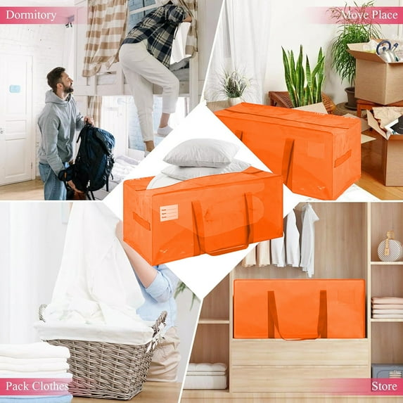 KOYPTL 29in-Christmas Tree Storage Bag with Zipper & Handles,Heavy Duty Durable Waterproof Oxford Fabric Tote for Holiday Storage Christmas Balls Lights Gifts Clothes Container & Space Saving-Orange