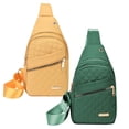 thumbnail image 1 of KOYPTL 2Pack Small Sling Backpack for Women Man,Casual Crossbody Sling Bag Chest Bag Daypack Fanny Pack Cross Body Bag for Outdoors Hiking Traveling Anti Theft Lightweight Green & Yellow, 1 of 10
