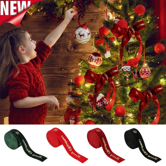 KOYPTL 2m Vintage Velvet Ribbon,Double Faced Craft Trims Ribbon with Letter for Sewing Gift Wrapping Hair Bows Party Christmas Tree Wedding Decor,DIY Bow Front Door Wreath Holiday Ornament-Wine Red