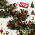 thumbnail image 1 of KOYPTL 2pcs Green Red Christmas Tinsel Garland with Candy Cane,Christmas Metallic Tinsel Twist Hanging Ornaments for Xmas Tree Mantel Stairs Fireplace Home Indoor Holiday Party Supplies Decorations, 1 of 8