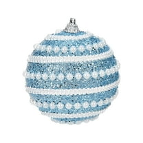 KOYPTL 3.15In Christmas Ball Ornaments Foam Set for Tree,Shatterproof Pearl Thread Balls Hanging Bulbs Pendants for Christmas Tree Porch Yard Holiday Decorations for Xmas Birthday Party Supplies