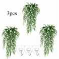 thumbnail image 1 of KOYPTL 3 Pcs Christmas Artificial Fake Hanging Plants Decorations Simulated Faux Fern Outdoor UV Resistant Plastic Greenery Flowers Plant Vine for Wall Garden Wedding Party Indoor Home Decor White, 1 of 7
