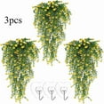 thumbnail image 1 of KOYPTL 3 Pcs Christmas Artificial Fake Hanging Plants Decorations Simulated Faux Fern Outdoor UV Resistant Plastic Greenery Flowers Plant Vine for Wall Garden Wedding Party Indoor Home Decor Yellow, 1 of 7