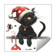 thumbnail image 1 of KOYPTL 3 Sheets Christmas Window Clings Cute Black Cat with Red Xmas Hat Printed Christmas Stickers Removable Winter Window Stickers Decals for Holiday Party Supplies Christmas Decorations for Home, 1 of 6