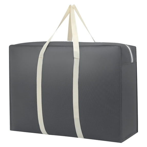 KOYPTL 35in-Woven Storage Bag with Zipper & Reinforced Handles,Washable Heavy Duty Durable Waterproof Tote for Holiday Move & Store Clothes Bedding Comforter Blanket Travel Laundry Organizer