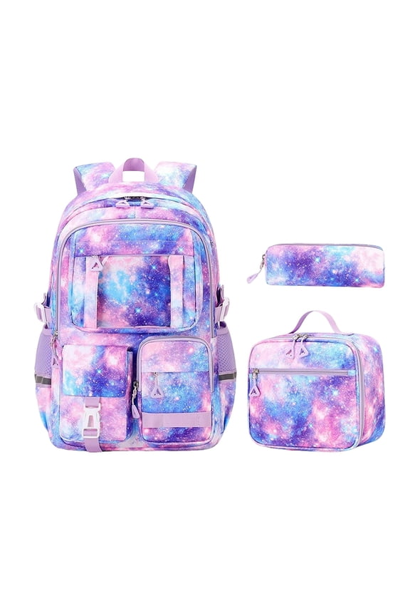3Pcs Backpack Set Large Capacity Travel Backpack with Matching Lunch Bag and Pencil Pouch, Fashion Versatile Casual Backpack Kit for Young