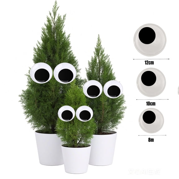 KOYPTL 3pcs-Wiggle Eyes-Self Adhesive,Black White Googly Eyes for Christmas Tree Decoration Dolls Bags Furniture Toys Ornaments for Girls Boys Family Christmas Stocking Stuffers Birthday Pretend Play
