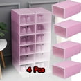 thumbnail image 1 of KOYPTL 4 Pack Clear Shoe Storage Box Plastic Stackable Shoe Organizer for Closet Space Saving Shoe Rack & Holder Thicken and Sturdy Sneaker Containers for Entryway Under Bed,Home Storage Supplies, 1 of 5