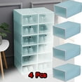 thumbnail image 1 of KOYPTL 4 Pack Clear Shoe Storage Box Plastic Stackable Shoe Organizer for Closet Space Saving Shoe Rack & Holder Thicken and Sturdy Sneaker Containers for Entryway Under Bed,Home Storage Supplies, 1 of 5