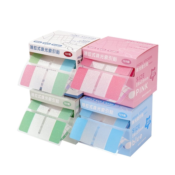 KOYPTL 4 Pack Pull-Out Full Adhesive Sticky Notes Roll Tape 120 Sheets/1 Pack Cute Sticky Note Pads Colorful Self-Stick Memo Paper Pad Label Stickers for Writing 4 Colors